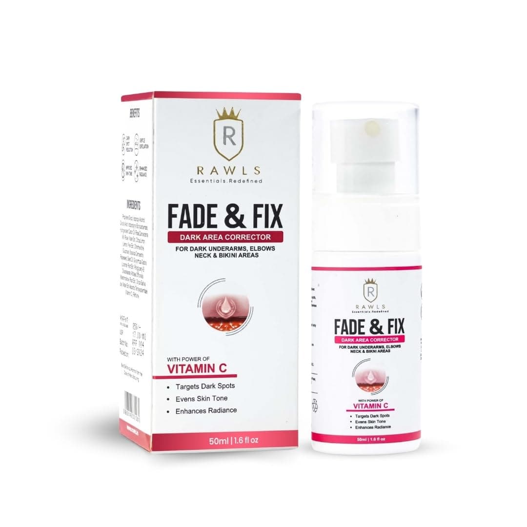 Rawls Dark Knees & Elbows Remover Spray, 50ml | Dark Patches Corrector for Neck, Underarms, Inner Thighs & More | Acanthosis Nigricans Solution | Enriched with Vitamin C, Licorice & Natural Extracts