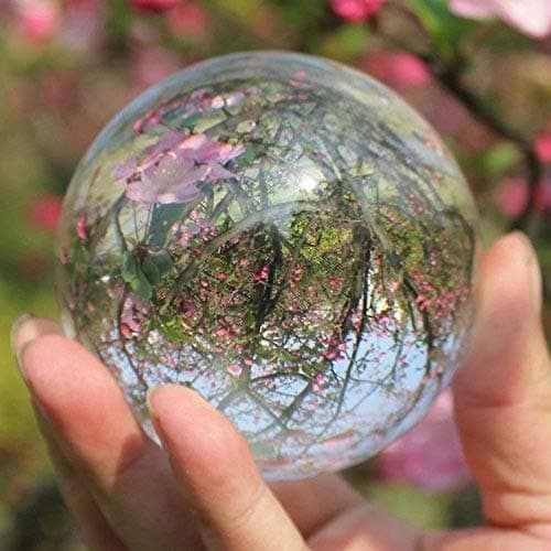 Senswalan Crystal Ball Meditation 60mm(2.3inch), Crystal Glass Magnifier Professional Grade Reading Aid for Blueprints, Maps(Clear (Clear)