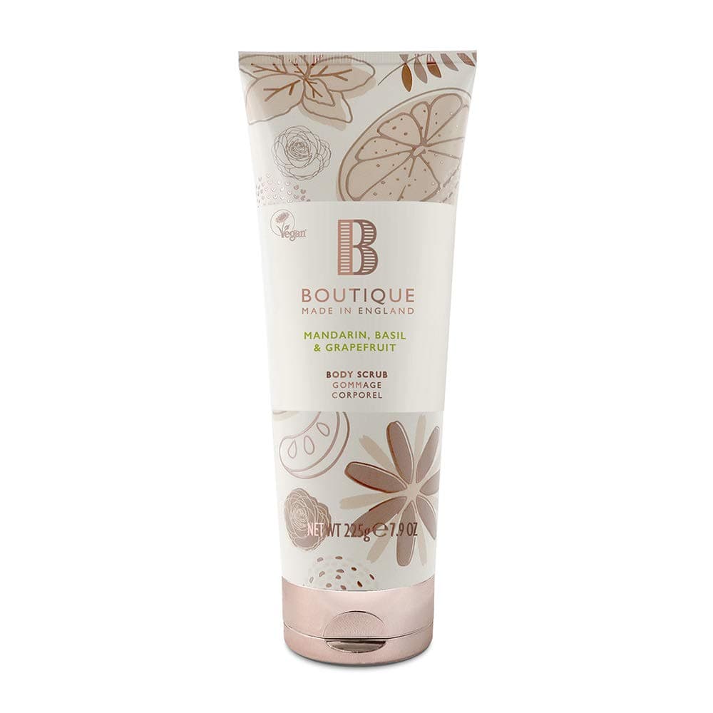 Boutique Mandarin, Basil & Grapefruit Body Scrub, Cleanses Skin Leaving it Feel Soft and Smooth 225g