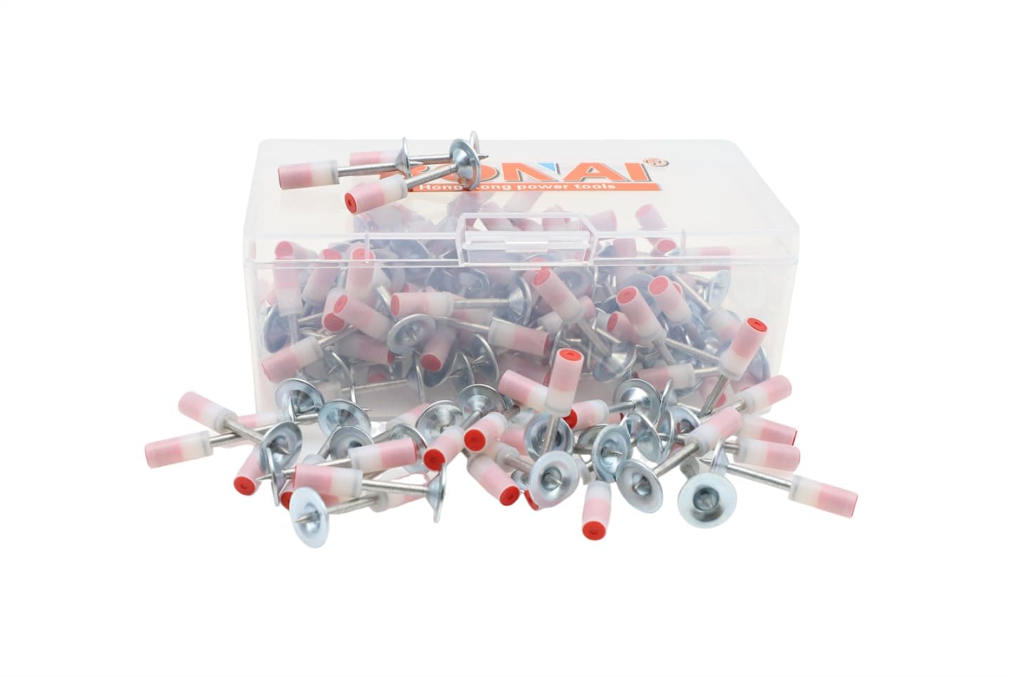 BONAI 100 Pcs Round Nails for Mini Steel Nails Guns 7.3 mm Nail Gun Nail Hand-Steel Nail Concrete Wall Fastening Cable Duct Fixing Device Nail Gun Accessories