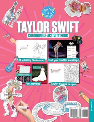 Taylor Swift Coloring & Activity Book - The Original Swifties Must Have By Popular demand!: Over 35 Amazing Illustrations, Puzzle, Fun Facts & Quizzes to Customise