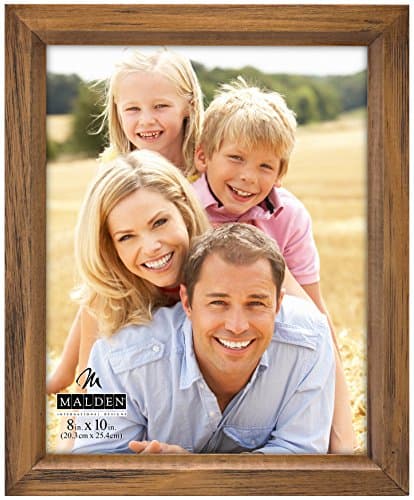 Malden International Designs Fashion Wood Walnut Scratch Ridge Distressed Wood Frame, 8x10, Walnut