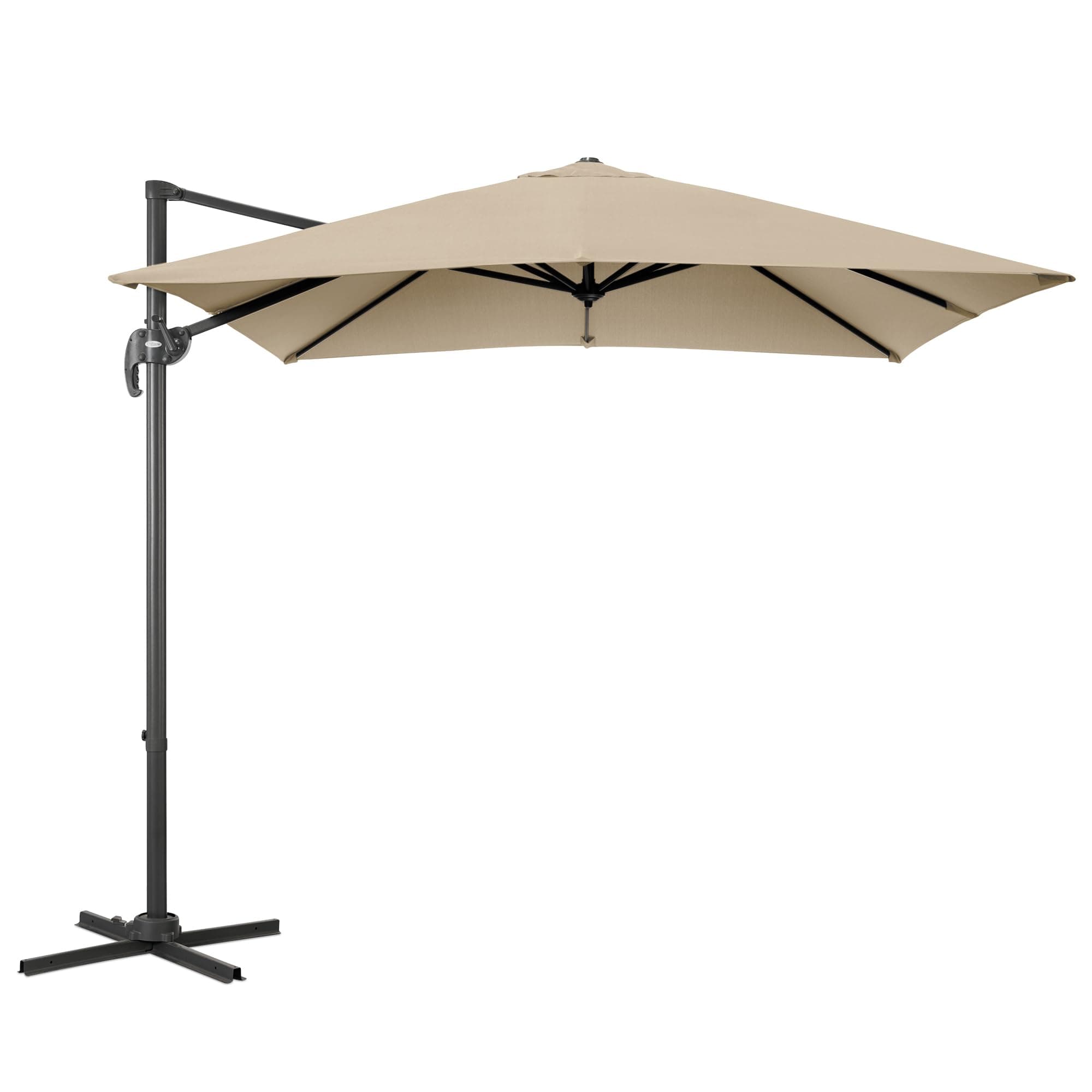 CHRISTOW 2.5m Square Cantilever Parasol, Hanging Banana Umbrella, Outdoor Patio Garden, UV-Resistant, Tilt & Rotate