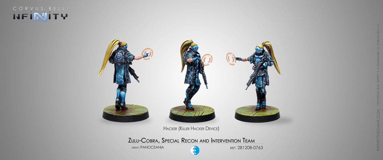 Infinity PanOceania: Zulu-Cobra, Special Recon and Intervention Team (Hacker) (281208)