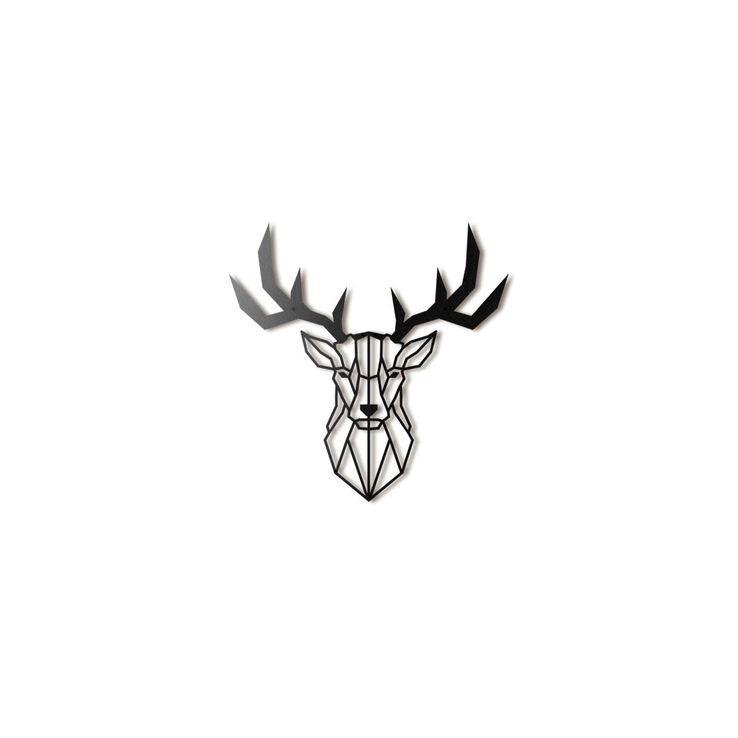 Hoagard Deer Head XL Metal Wall Art 75cm x 80cm | Geometric Metal Wall Art & Wall Decoration