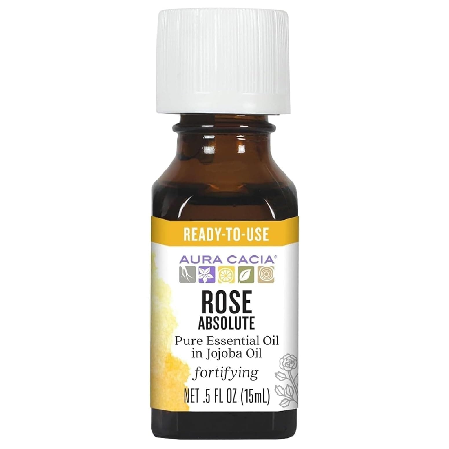 Aura Cacia Essential Oil Rose Absolute with Jojoba .5 Oz