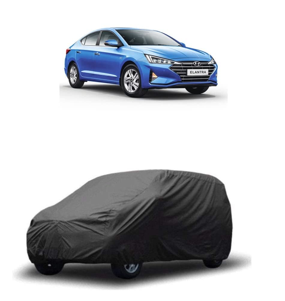 Fast-Track Car Body Cover Without Mirror Pockets for Hyundai Elantra (Dark Grey)