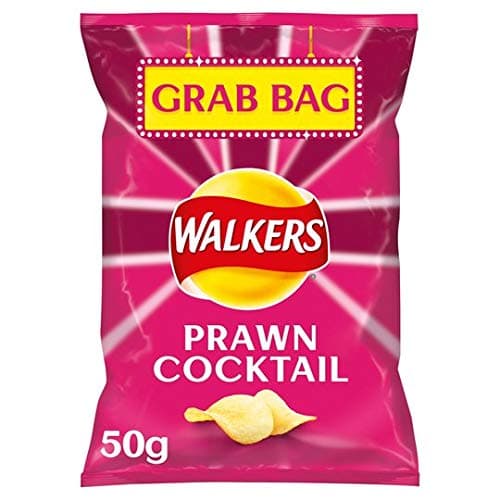 Walkers Prawn Cocktail Flavoured Grab Bag Potato Crisps - 32 x 50g