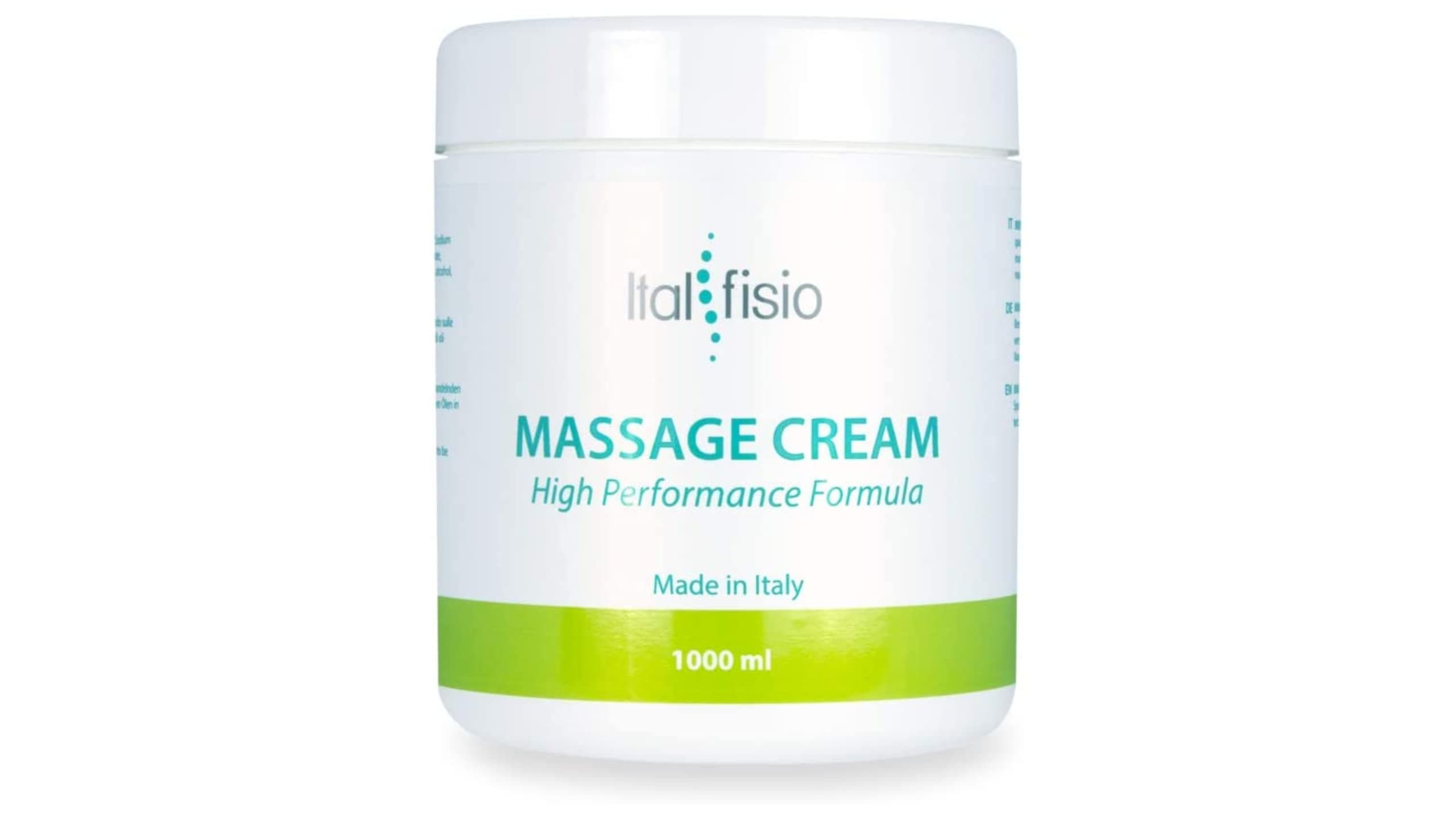 Massage Cream by Italfisio. Professional Hydrating Massage Cream for Physiotherapy and Wellness. 1000ml
