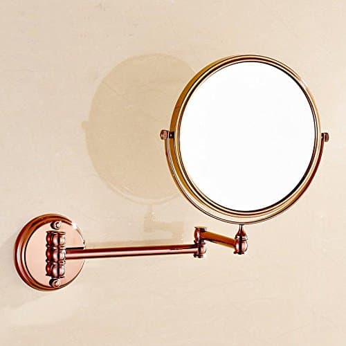 Lnxd European Style Wall Hanging Type Double-sided Ultra-thin Rose Gold Plated Chrome Mirror Bathroom Mirror Amplifier,gold rose
