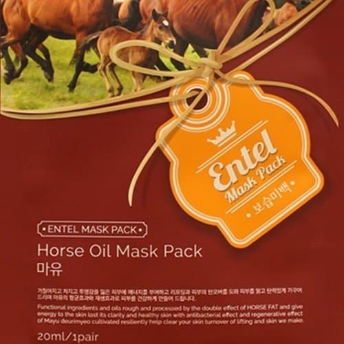 Entel Horse Oil Facial Mask Sheet Pack Korea Beauty Face Natural Essense Skin Care 10Pcs …