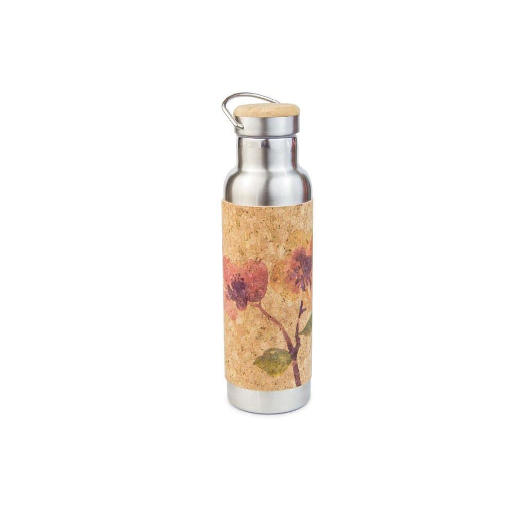 Yoloha Insulated Stainless Steel and Cork Water Bottle, 20 oz. (Blossom) - BPA-Free, Lead-Free - Non-Slip, Sustainable, Soft, Durable, Premium, Handmade, Moisture Resistant