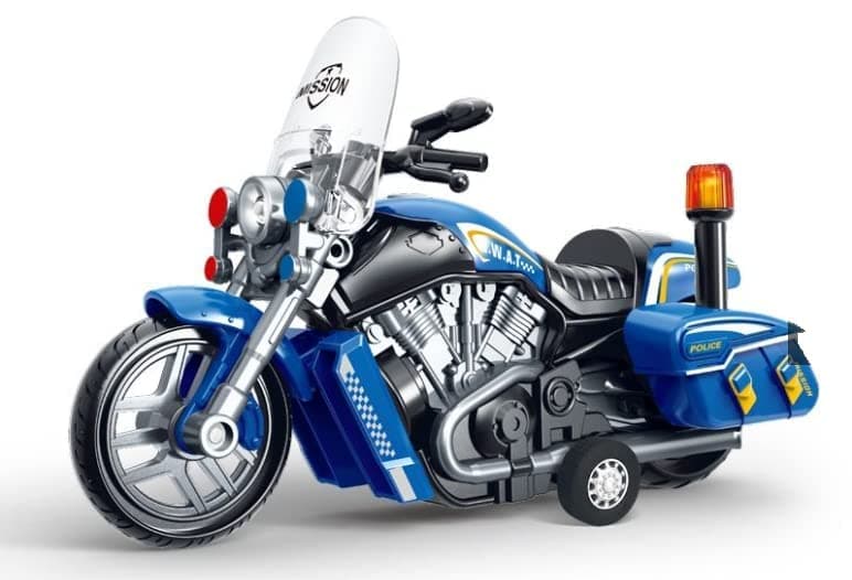 Police Motorcycle Toy - Pull Back Motorcycle Toys, Tiny Gift with Music Lighting, Latte Motorcycles Toy for Kids Boys Age 3-8 Year Old-Pack of 1[Color As Per Stock]