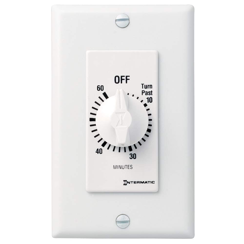 FD60MWC 60-Minute Spring Loaded Wall Timer, White