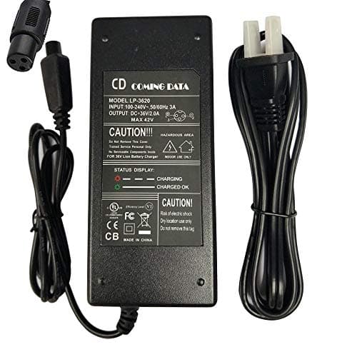 36V 2A Lithium Battery Charger 3-prong lnline connector for electric toy car electric golf cart Electric bicycles motorcycles