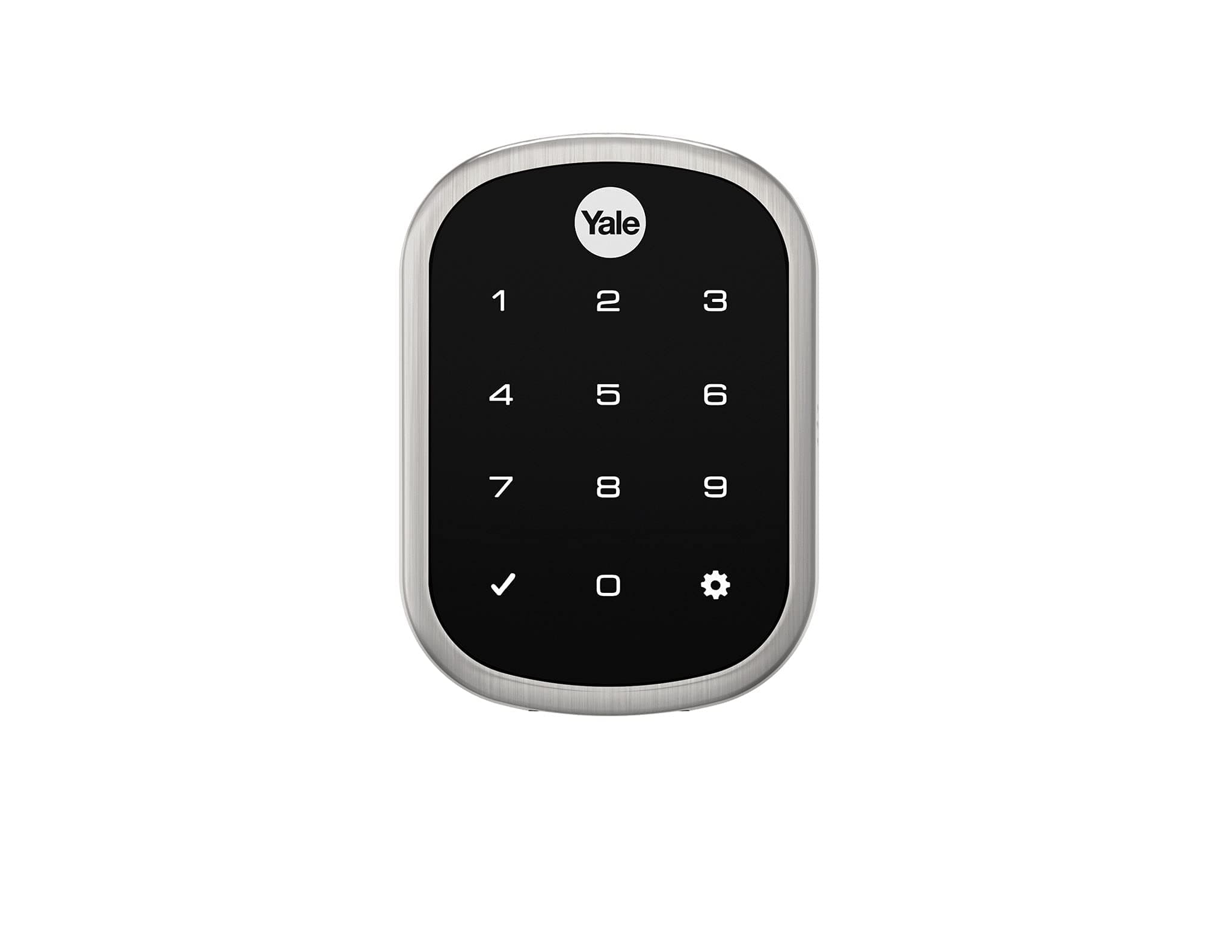 Yale | LiftMaster Smart Lock with Touchscreen Deadbolt- Works with myQ App & Key by Amazon in-Garage Delivery when paired with Smart Garage Hub (sold separately), Satin Nickel