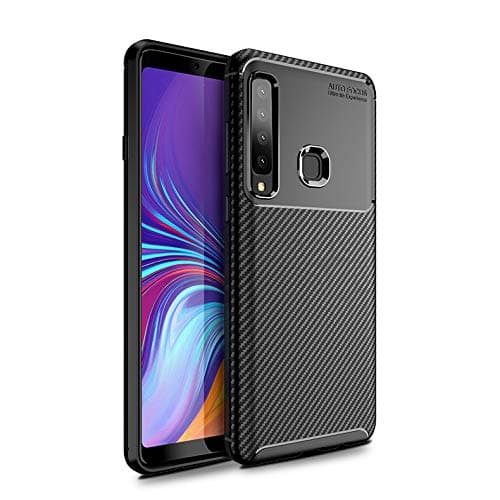 Olixar for Samsung Galaxy A9 2018 Carbon Fiber Case - Slim Cover TPU Non-Slip - Thin Protective Cover - Shockproof Bumper Drop Protection - Wireless Charging Compatible - Black