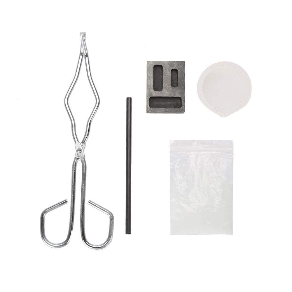 Jewellery Melting Tool Kit, Jewellery Making Set Accessory Include Crucible Graphite Rod Graphite Ingot Mold Crucible Tong Casting Powder