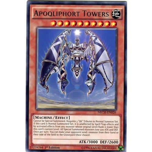 YuGiOh : NECH-EN026 1st Ed Apoqliphort Towers Rare Card - ( The New Challengers Yu-Gi-Oh! Single Card ) by Deckboosters