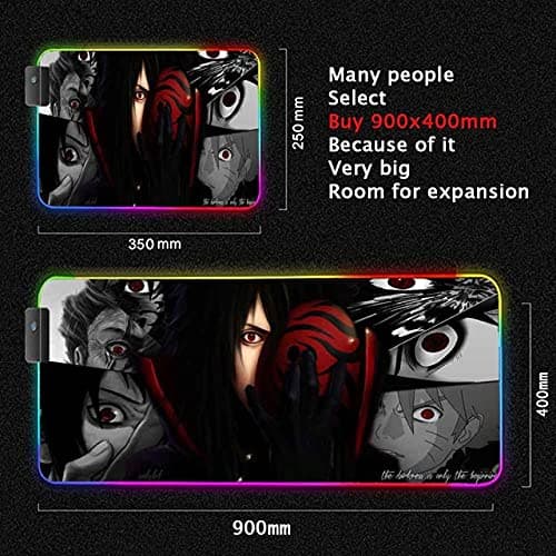 AXA - Mouse Pads - Mangekyou Sharingan Carpet Pc Mats Gamer Slipmat Computer Gaming Xxl Rgb Mat mouse pad with Backlight for Béars Pc (brown 300x800x4mm)