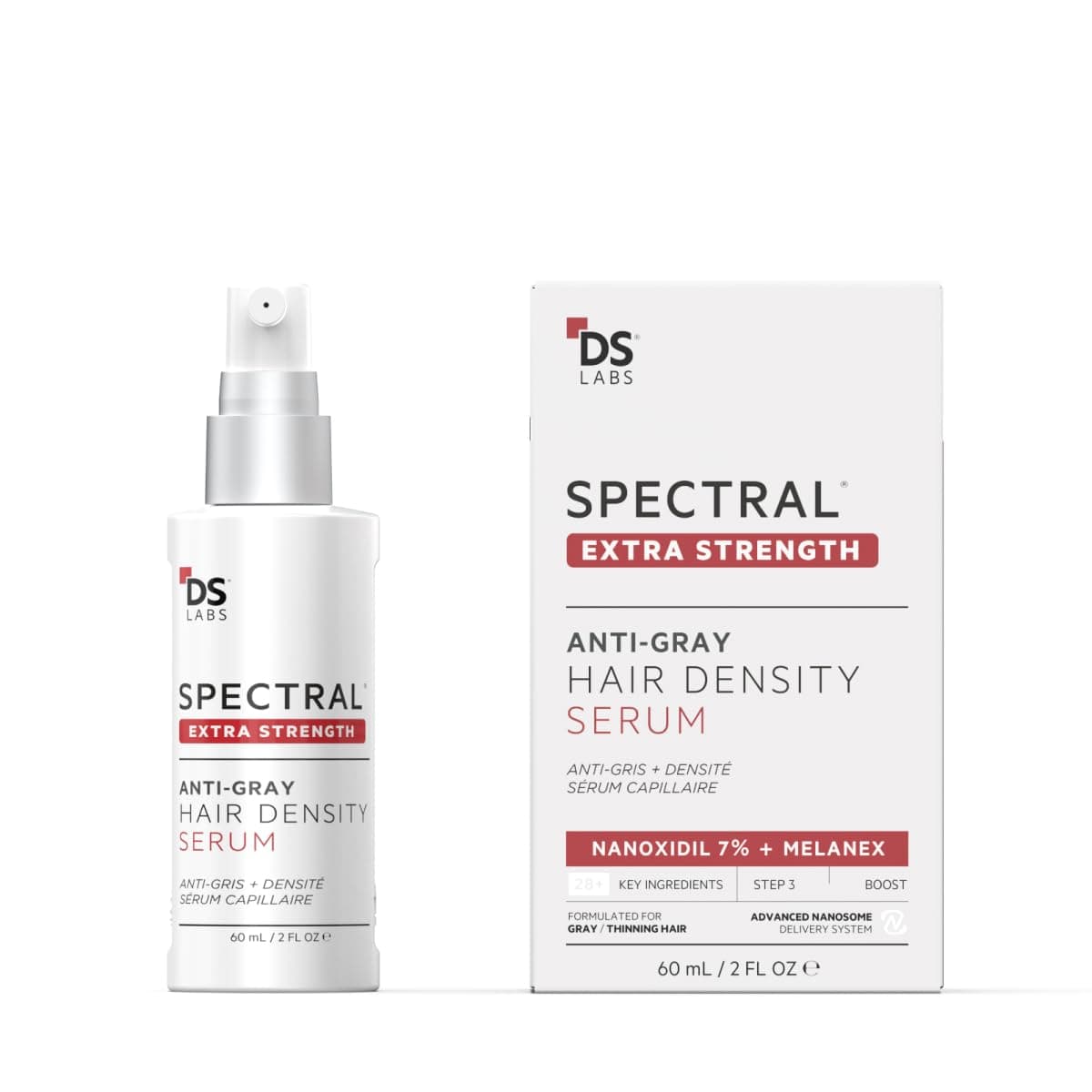 DS Laboratories Spectral.DNC-S Anti-Gray, Extra Strength Leave In Serum to Support Hair Growth for Men and Women - Color Restorer, Hair Loss and Thinning Hair Serum for Fuller Hair, 2 Fl Oz (60mL)