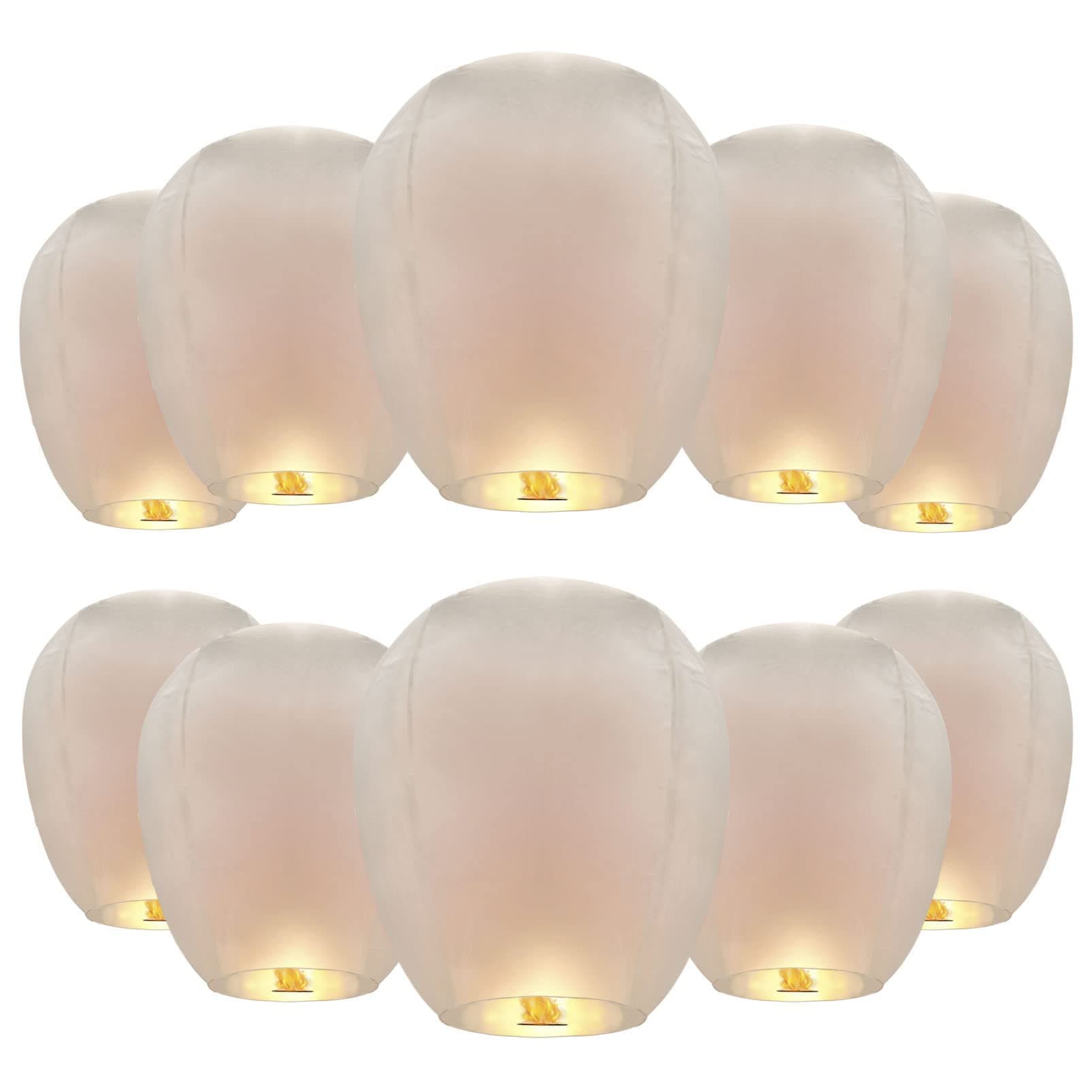 30 Pack Chinese Lanterns to Release in Memorial Event, Wishing Paper Lanterns for Party Supplies Anniversary Festival Birthday Celebrations