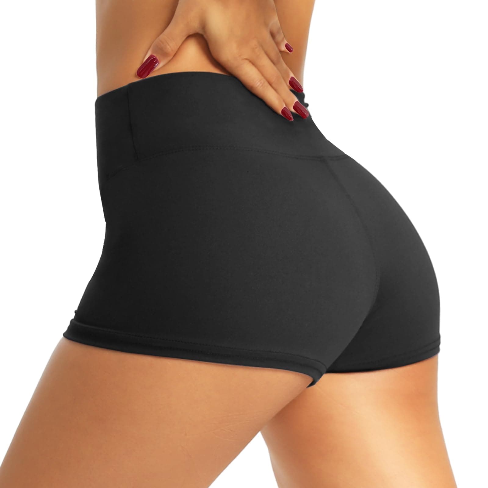Workout Biker Shorts for Women - 3"/5"/8" High Waisted Tummy Control Spandex Booty Shorts for Gym Yoga Volleyball