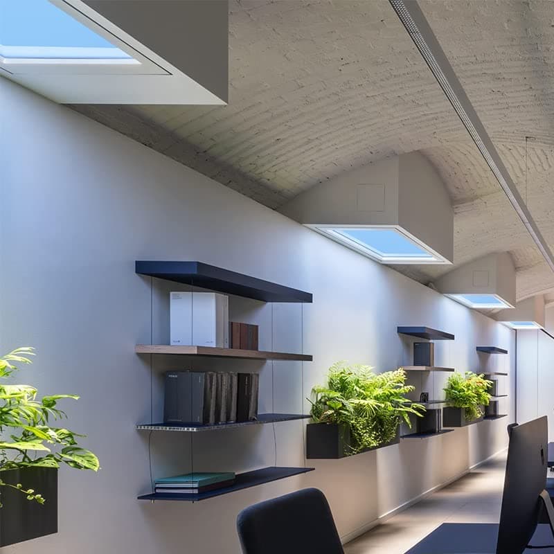 LED Smart Blue Sky Light Artificial Skylight for Living Room Office Study Bathroom Natural Light Sunlight Panel Ceiling Lamp(Remote Control,E 300 * 600mm)