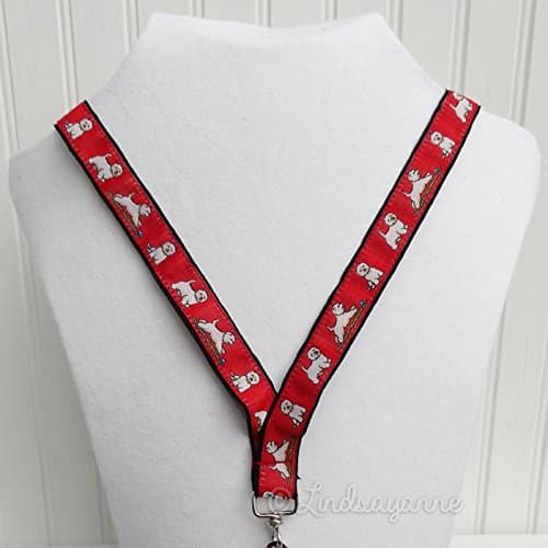 Westie Dog Breed Dog Breed Neck Lanyard for ID or Keys - Red