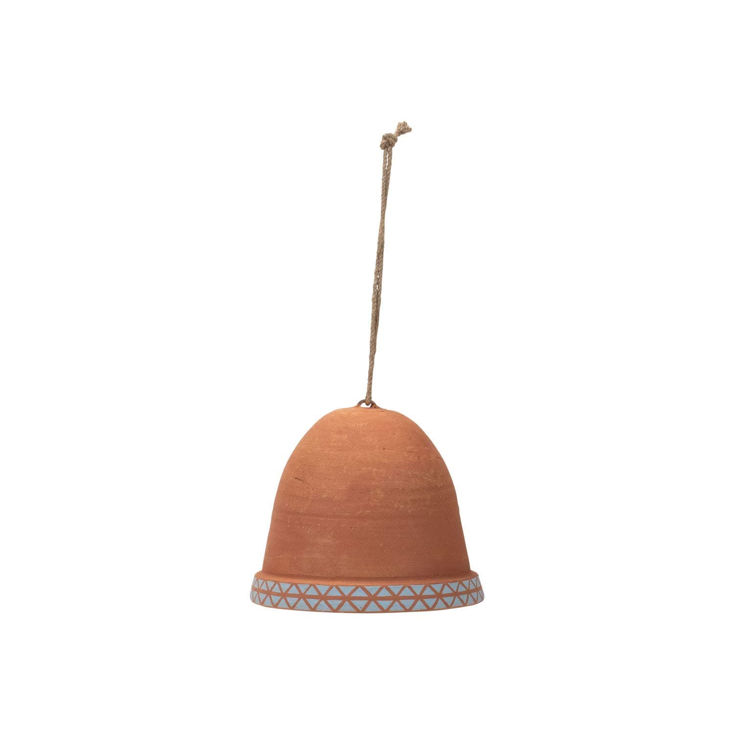 Foreside Home and Garden Decorative Terracotta Large Bell, Tan, Blue