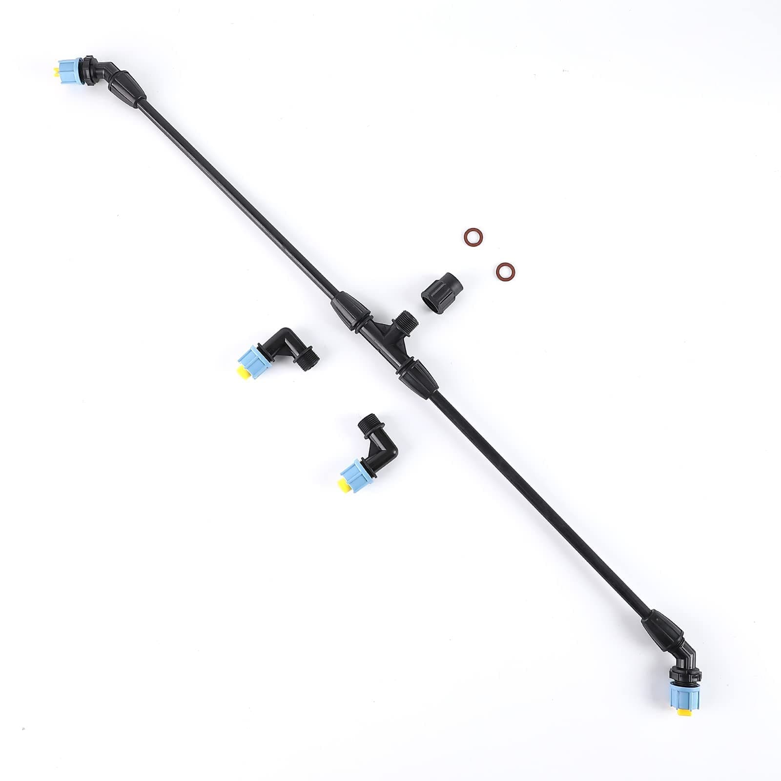 Aimela 2-Nozzle Poly Boom Wand - Backpack Sprayer with Multi Nozzle Spray Holder, Cylindrical & 110-Degree Fan Pattern