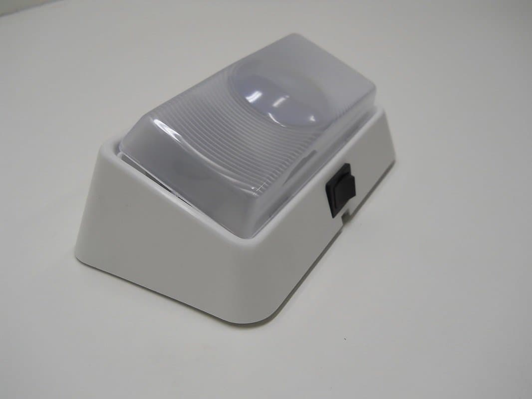 Command Electronics White LED 12V RV Camper Trailer Porch Security Light/Angled White Base/Switch