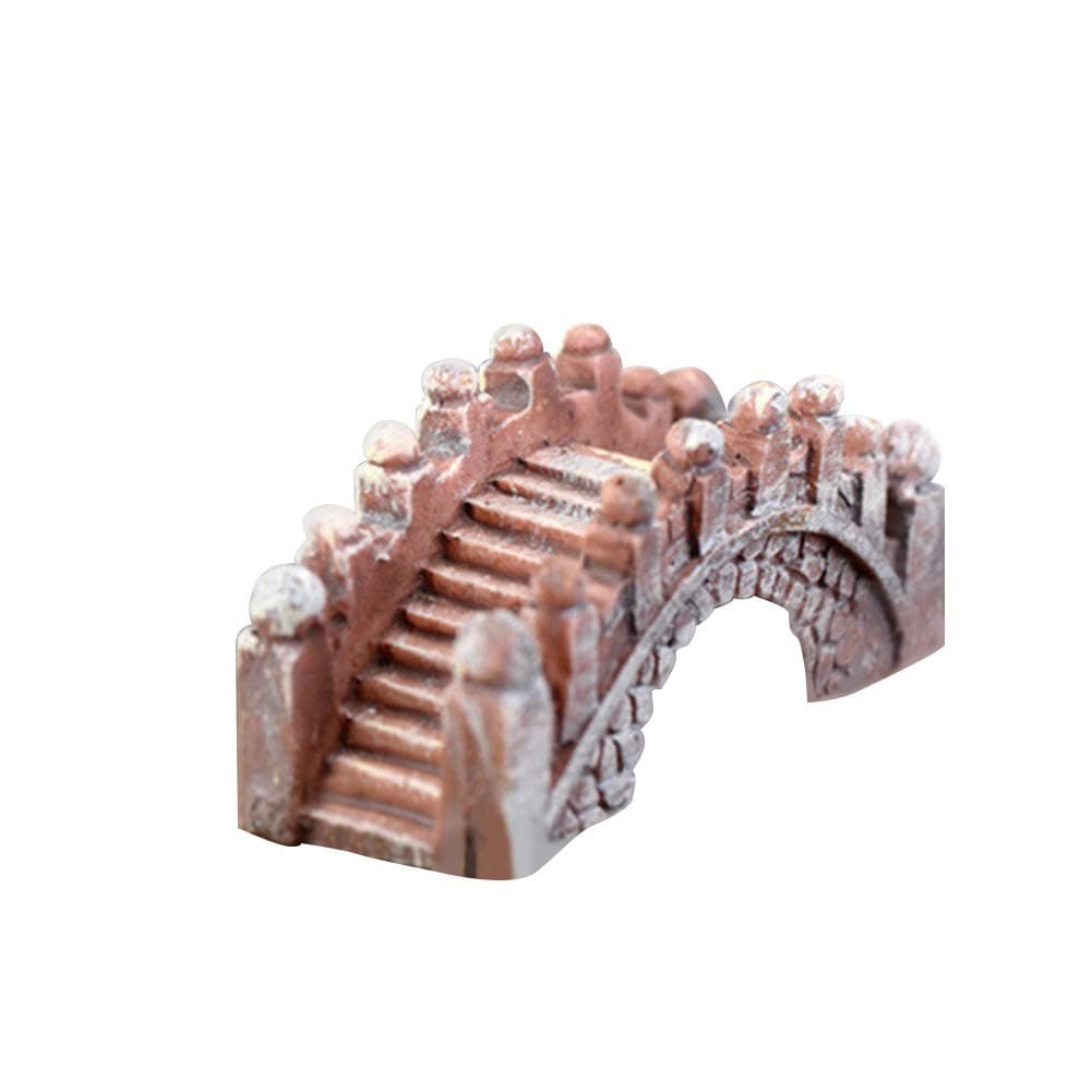 Afco 2 Pcs Retro Arch Bridge Fish Tank Aquarium Micro Landscape Miniature Underwater Ornaments Random Color