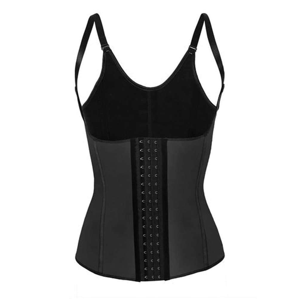Pink Queen® Women Latex Waist Trainer Cincher Vest Body Shaper Medium Black