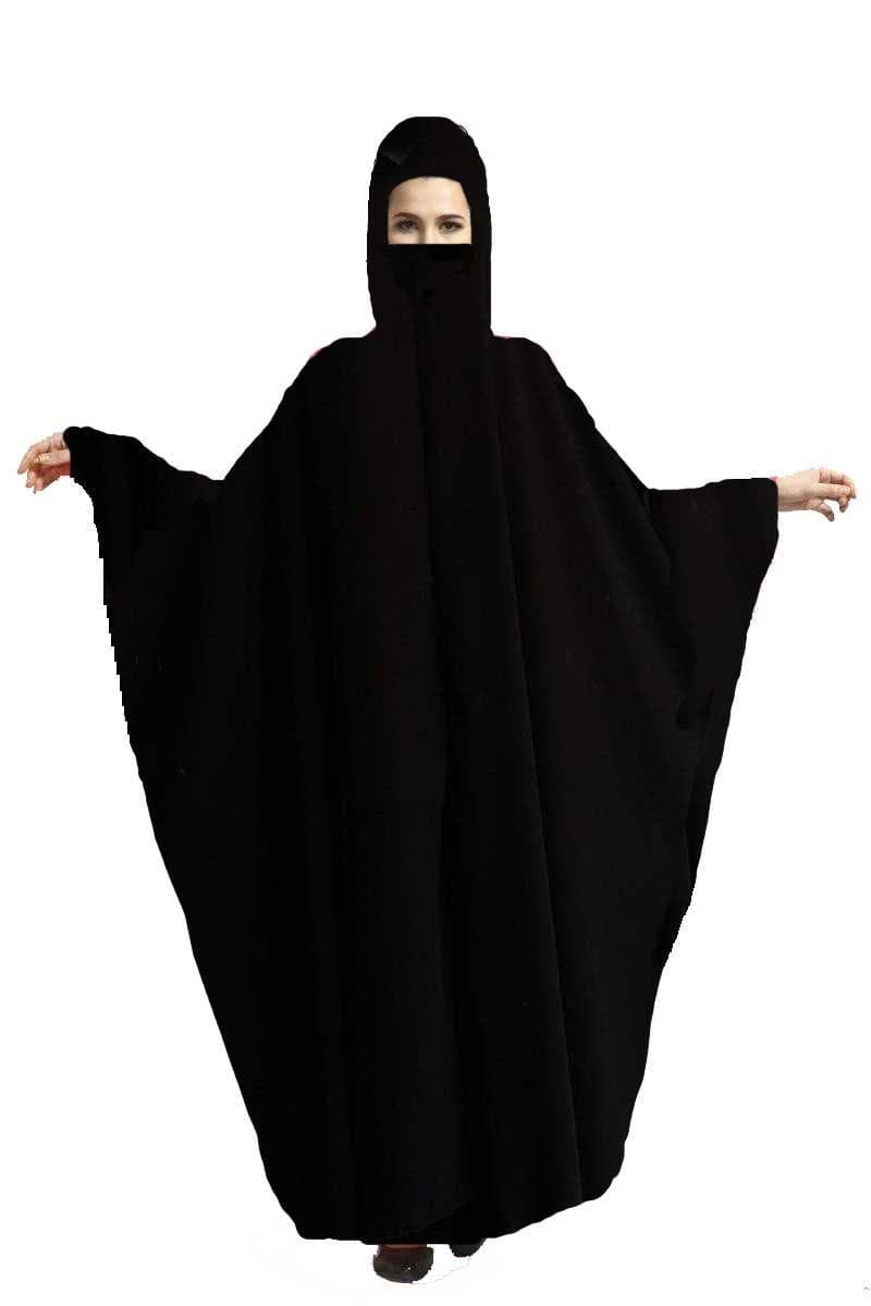Roomy Umbrella Bat Wing Butterfly Full Khimar + Half Elastic Niqab Veil