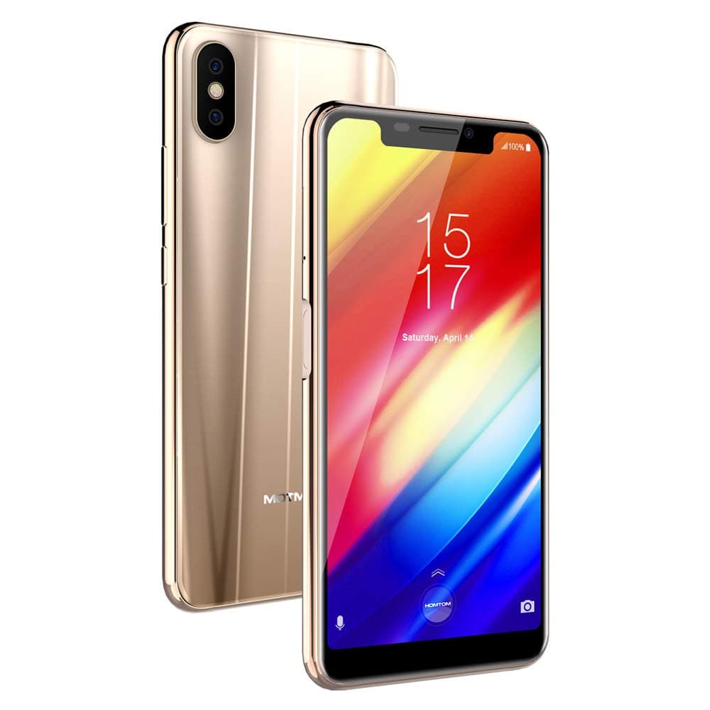 HOMTOM H10 Smartphone 4G Android 8.1 Face ID Full Display MTK6750 Octa Core 4GB RAM 64GB ROM 3500mAh 16MP+2MP Dual Rear Cam Side Fingerprint Mobile Phone