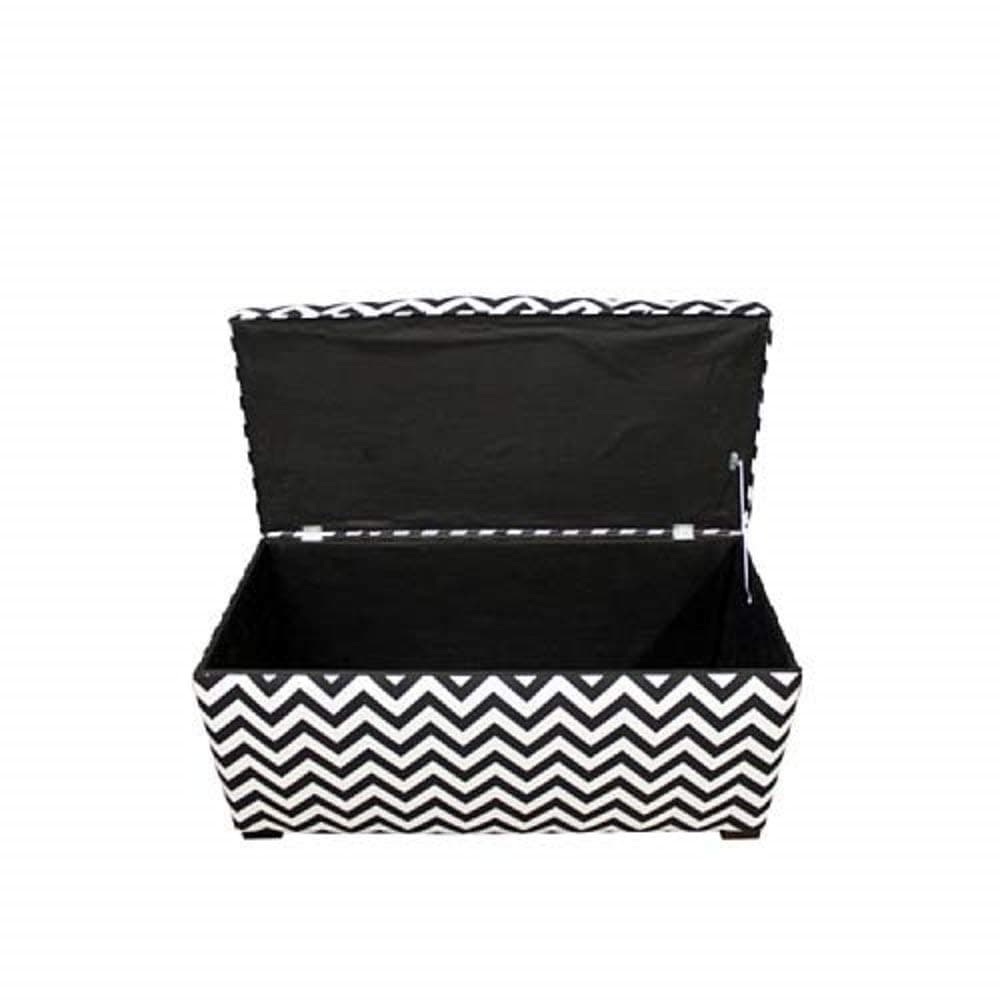 Sole Designs Angela Zig-Zag Storage Trunk, Black/White