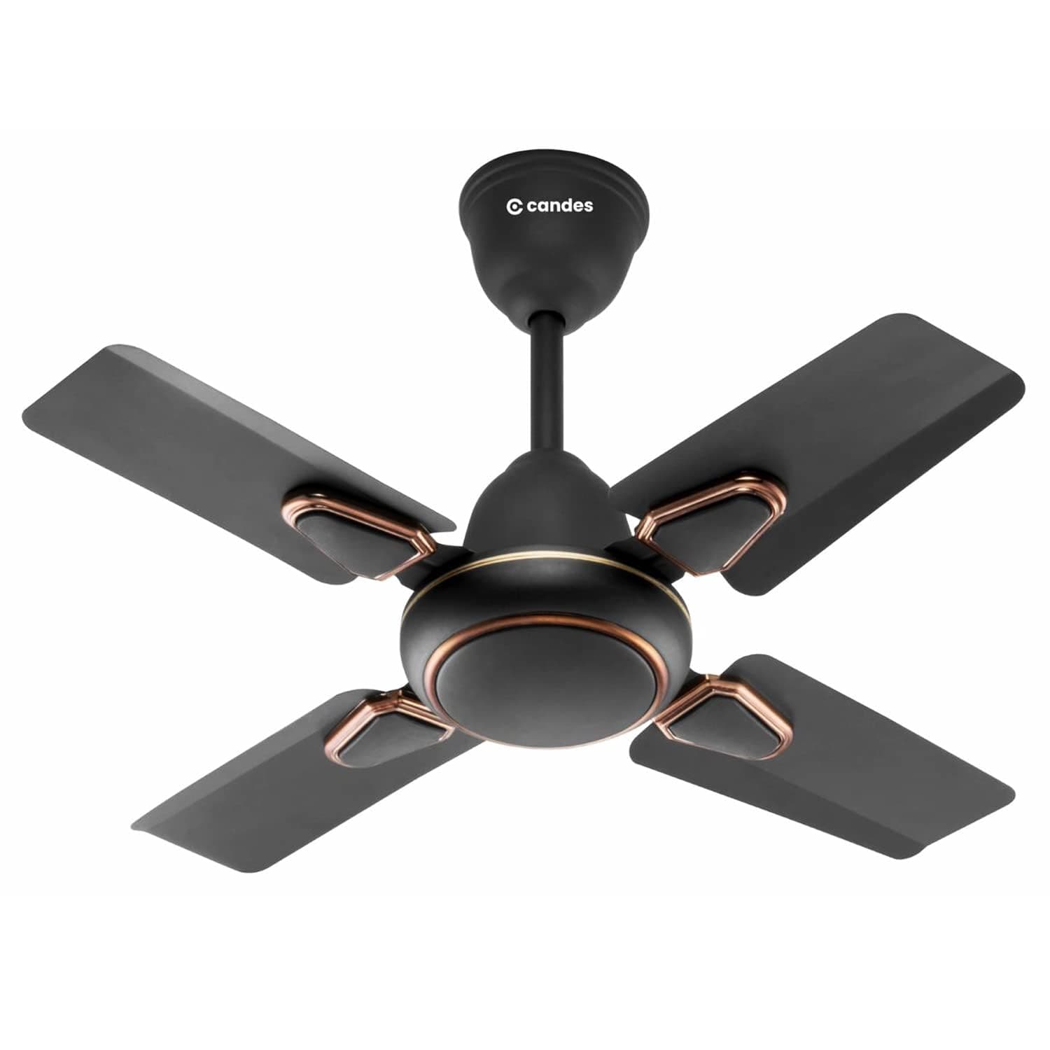 Candes Brio Turbo 600 mm / 24 Inch High Speed 4 Blade Anti-Dust Ceiling Fan Suitable for Kitchen/Veranda/Balcony/Small Room (Pack of 1,Coffee Brown)