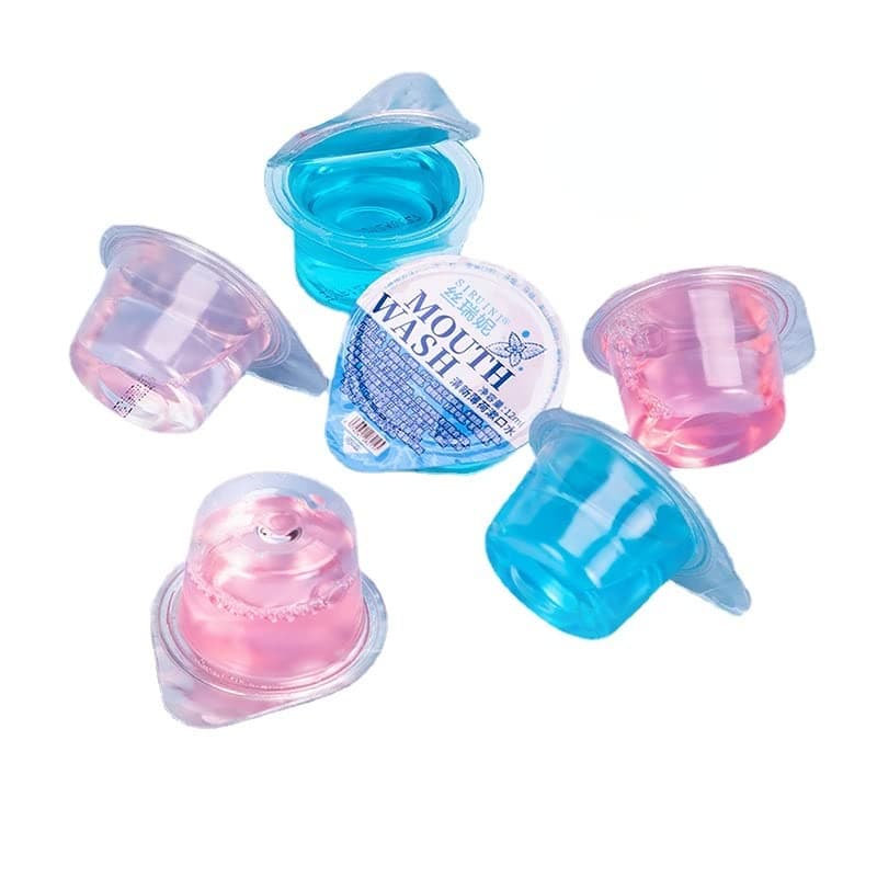 Fruit Mint Flavored Travel Mouthwash, Oral Care Mouthwash, Fresh Breath, Portable Disposable Breath Freshener, Single Size Tooth Cleaning (20pcs,Mixed Flavor)