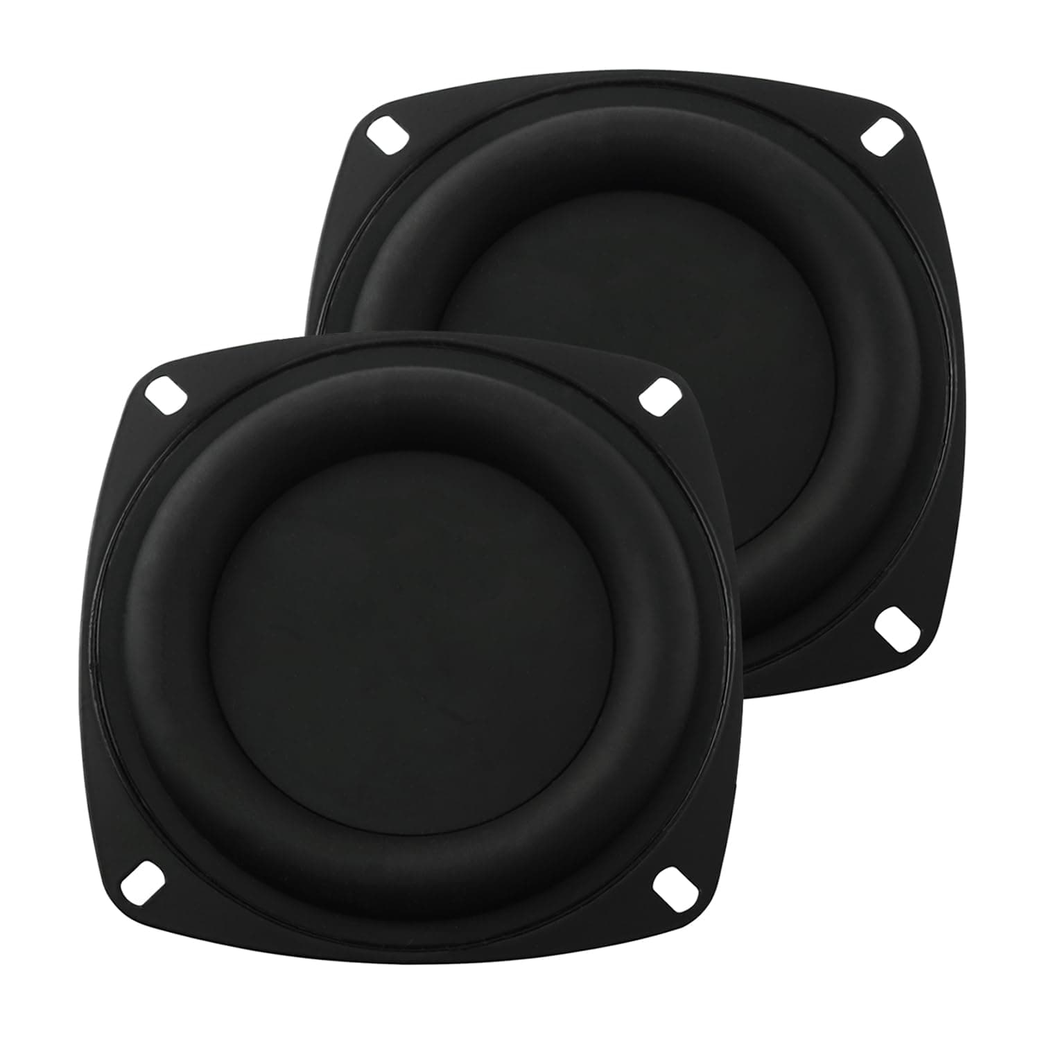 yyangz 2PCS Square Bass Vibrating Membrane 4 inch Bass Radiator Speaker Bass Vibrating Membrane for Subwoofer Speaker Audio DIY Repair Black
