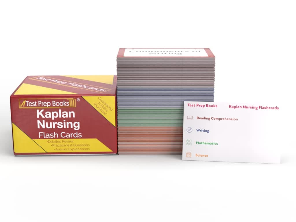 Kaplan Nursing School Entrance Exam Study Cards: Kaplan Nursing School Exam Prep 2025-2026 with Practice Test Questions [Full Color Cards]