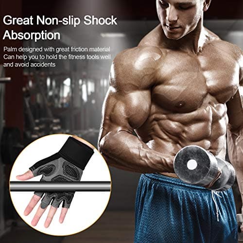 Gym Gloves Breathable Weight Lifting Glove with Full Wrist Support Padded Sport Training Gloves Palm Protection Workout Fitness Glove for Bodybuilding Crossfit Pull Up Cycling(Black,S)