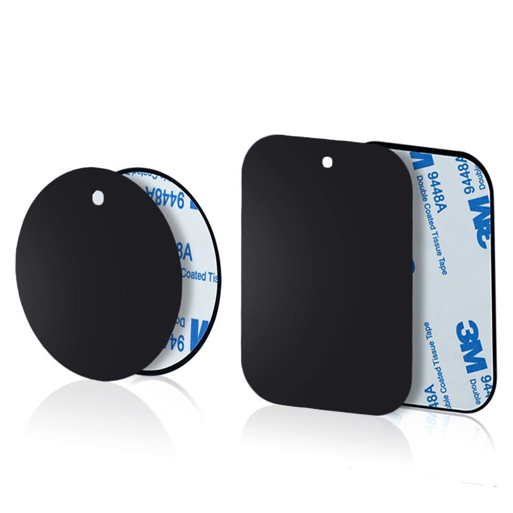 3M Adhesive 4 Packs Thin Metal Plate For Magnetic Car Phone Holder (2 Round and 2 Rectangle)