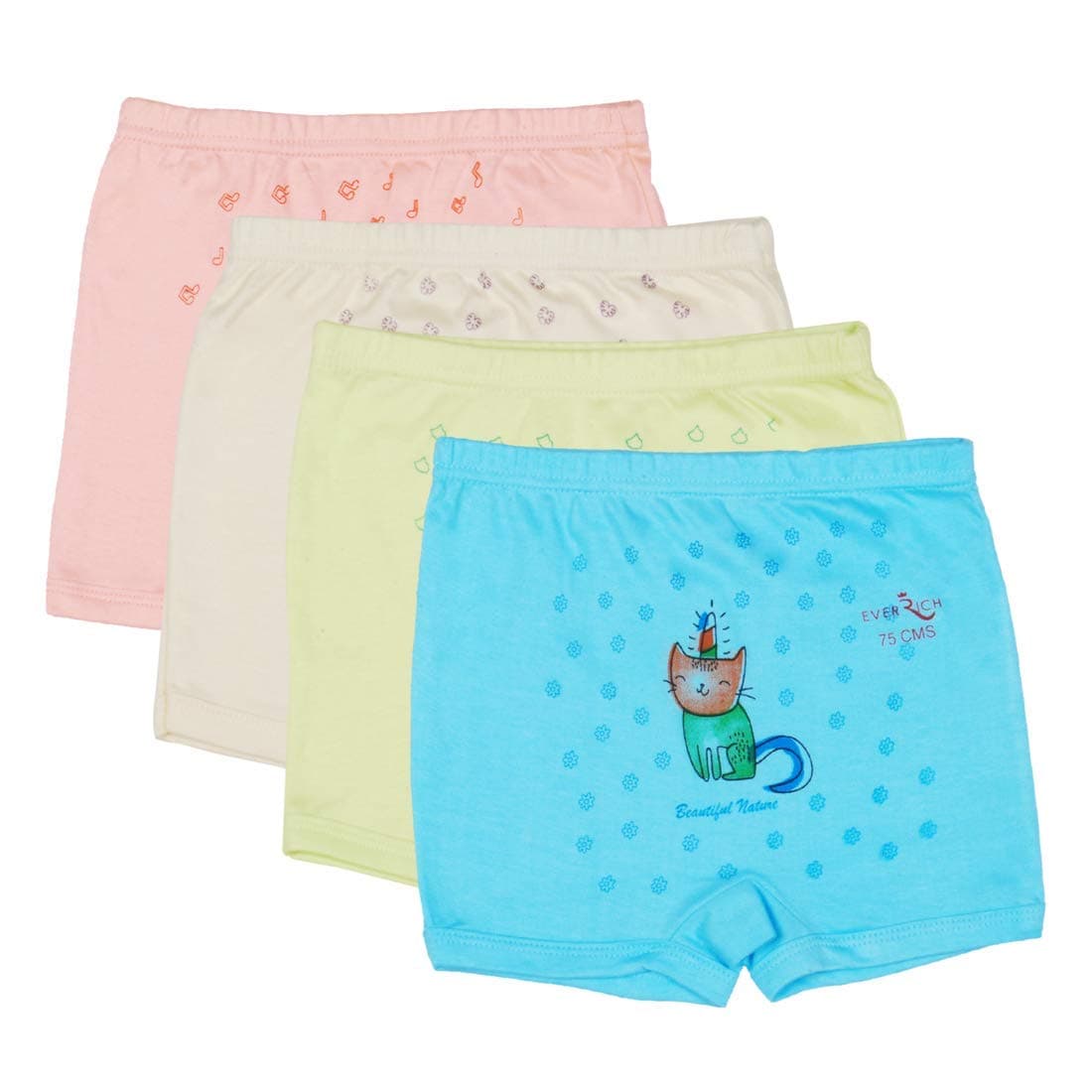 Kids BasketBaby Boys and Girls Cotton Brief Panty Inner Underwear Drawer Combo Pack of 4 Pc