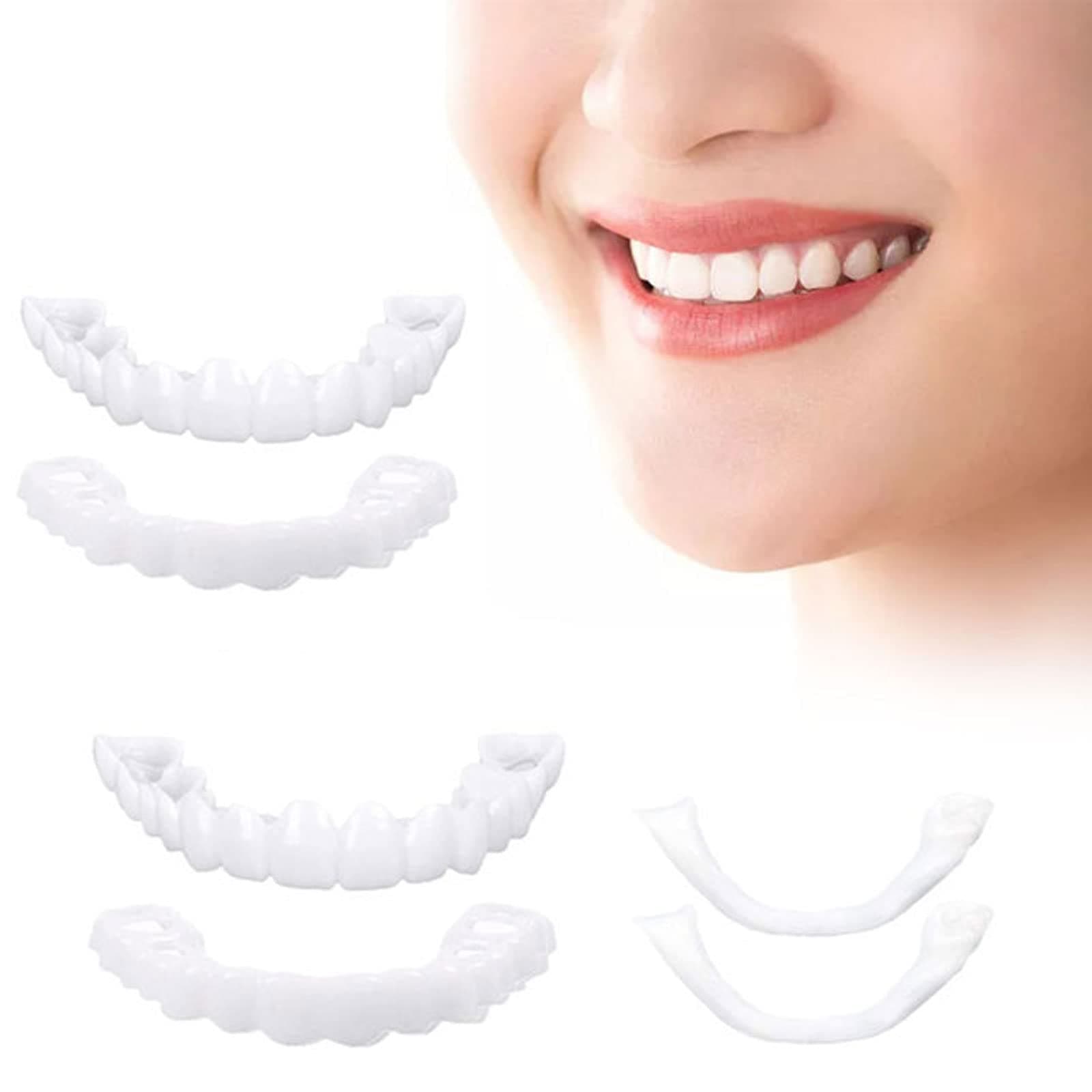 Veneers Snap in Teeth,Instant Veneers Denture Fake Teeth Smile，for Teaching and Temporary Braces Cover The Imperfect Teeth