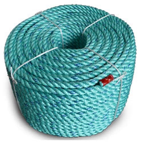 CWCBLUE STEEL Floating Co-Polymer Utility Rope, Teal W/Dk Blue Tracer (5/8" x 600' - 11000 lbs Tensile)