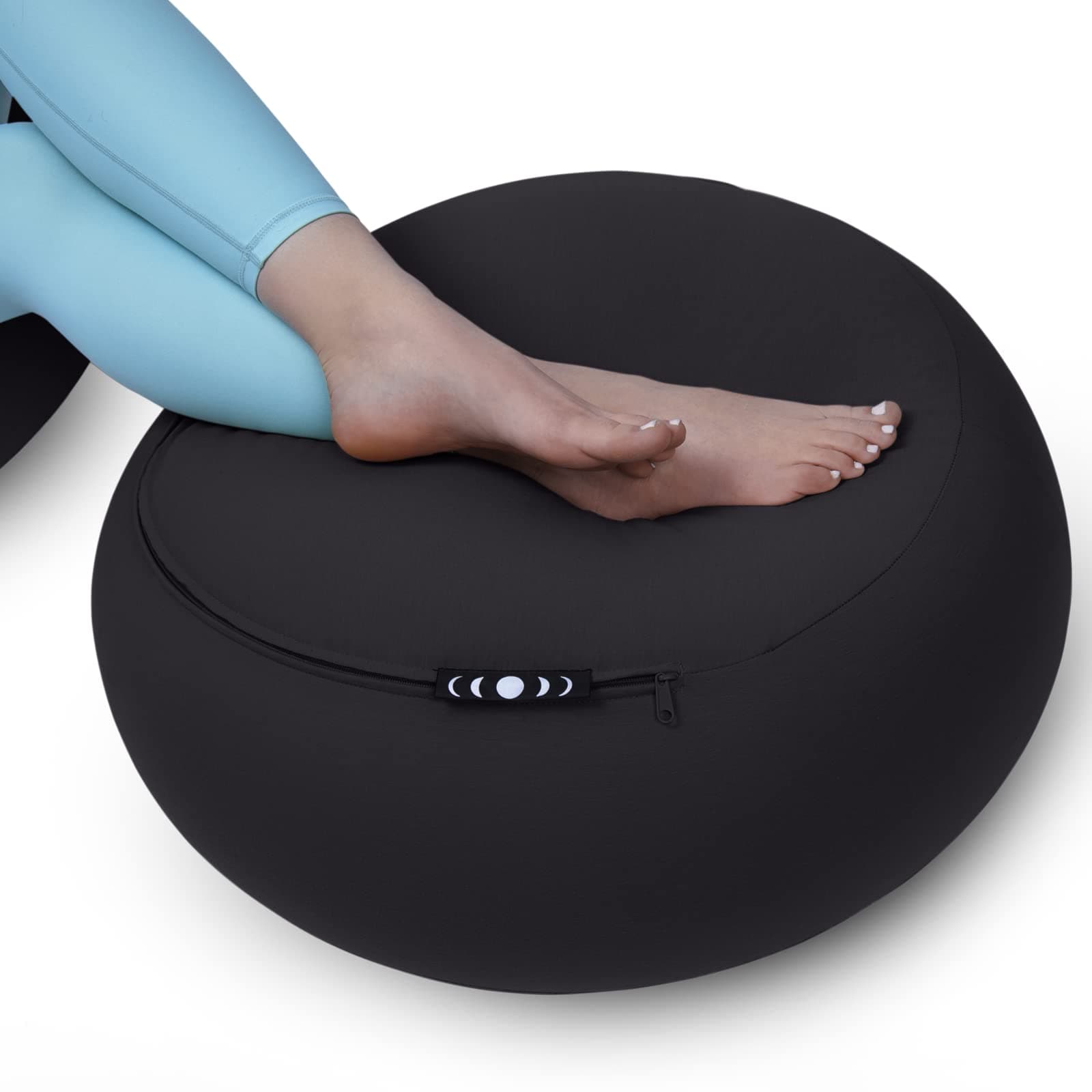 Moon Pod Lunar Lift Footrest for Bean Bag Chair - 20" x 8" Zero-Gravity Micro-Bead Stuffed for Stress, Relaxation & Comfort for Circulation (Charcoal)