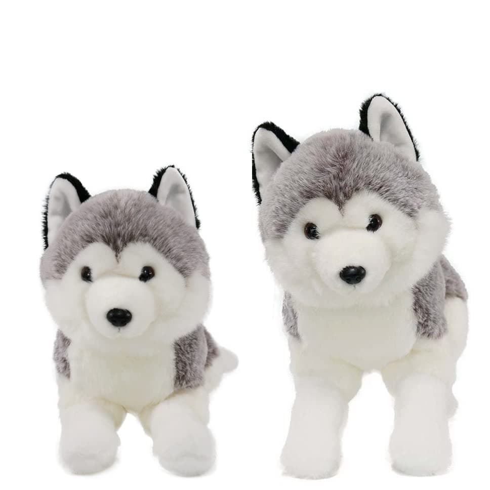 Ice King Bear 2 Pcs Siberian Huskies Stuffed Animals Standing and Lying Plush Toy