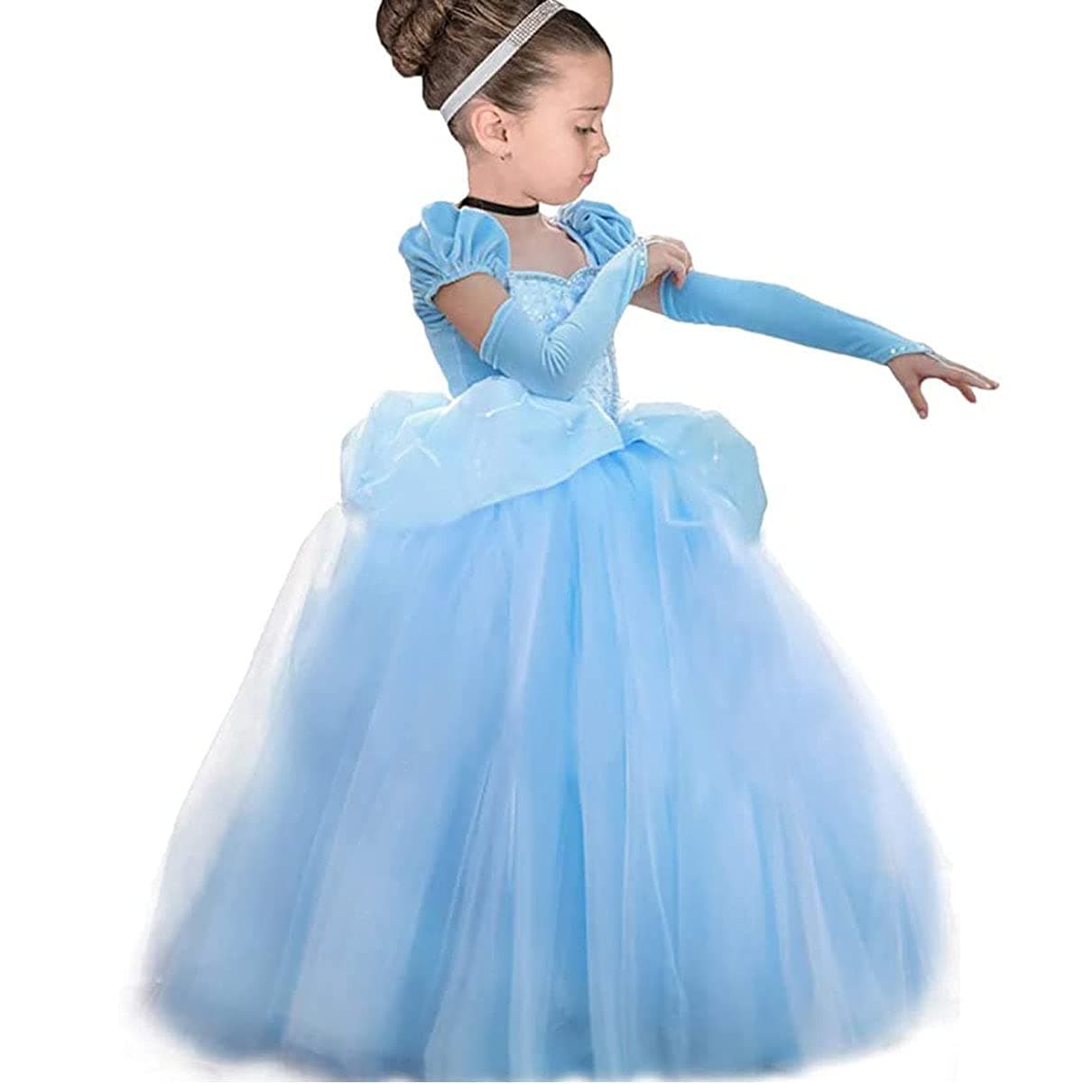 Girls Cinderella Princess Dress Costume Toddler Ball Gown Halloween Christmas Party Cosplay 2-13T