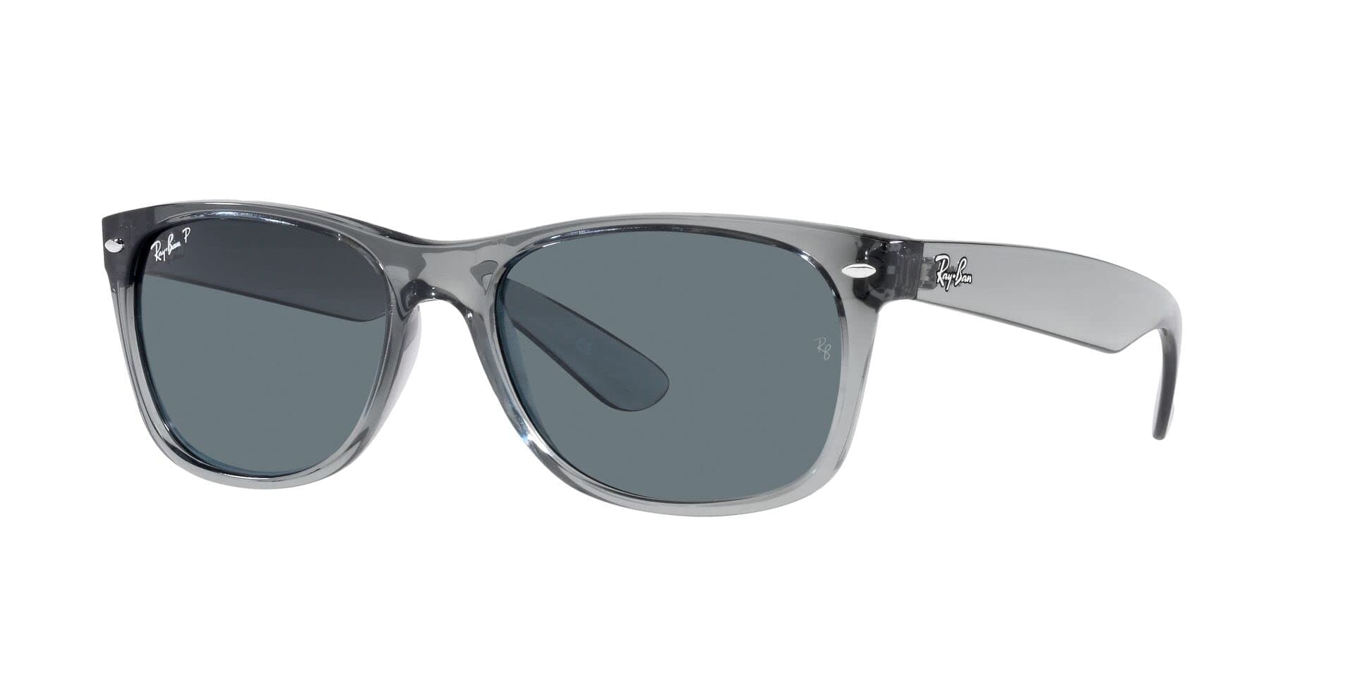 Ray-Ban Uni Polarized Blue Lens Square Sunglasses - 0RB2132, Clear Grey , 52